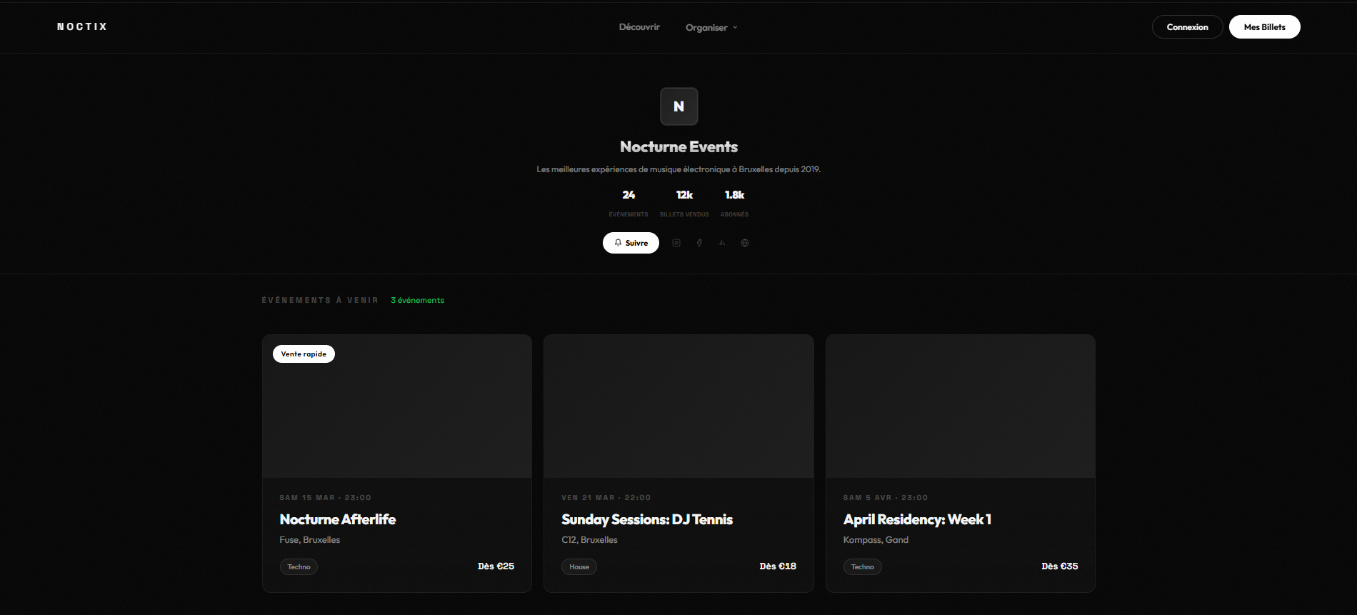 Noctix — discovery page
